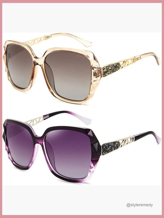 Oversized Polarized Sunglasses with Composite Frame and UV Protection main image 5